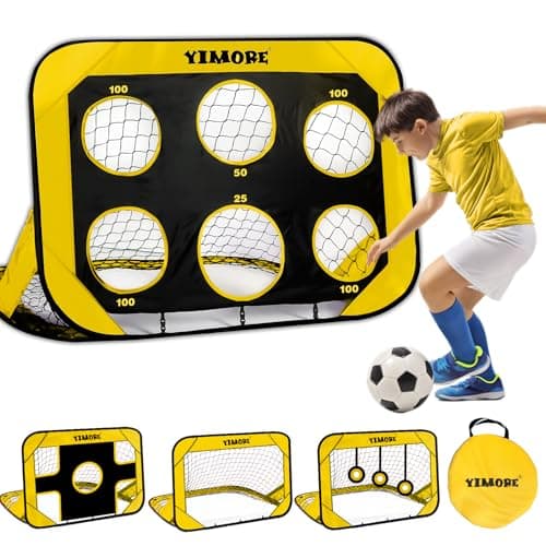 Image of YIMORE Football Goal, Pop Up Football Goal for Kids, 4 Modes Football Garden Training Equipment for Indoor Outdoor, Portable Soccer Goal Net with Carry Bag, Football Gifts for Boys