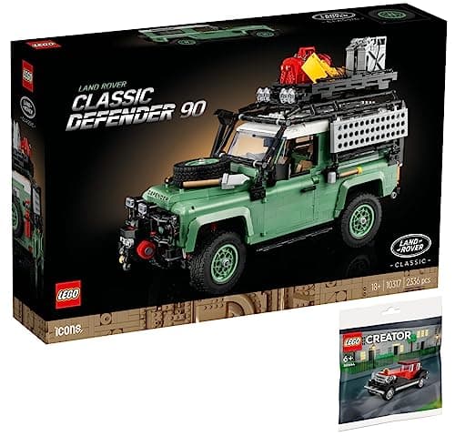 Image of BRICKCOMPLETE Lego Set of 2: 10317 Classic Land Rover Defender 90 & 30644 Oldtimer Polybag
