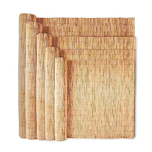 Image of Wadan 8mm-10mm Extra Thick Natural Peeled Reed Fence, Garden Screening Fence Panels, Privacy & Protective Screening Roll for Outdoor Wind and Sun Protection (1m x 3m)