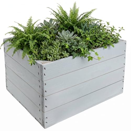 Image of Creative Deco Decorative Wooden Crate, Grey | 40 x 30 x 23 cm | Sanded | Fruit Crate without Slats, Wine Crate, Apple Crate | Perfect as a Gift Box, Toy Box, Storage Box, Easter Decoration