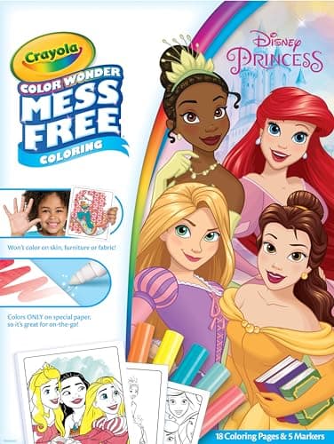 Image of CRAYOLA Color Wonder - Disney Princess Colouring Mess-Free Book (Includes 18 Colouring Pages & 5 Magic Color Wonder Markers)