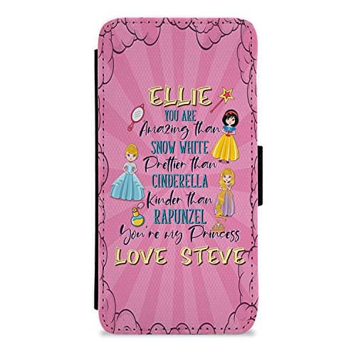 Image of Getagift Personalised Mothers Day themed You are amazing,prettier,kinder princess inspired funny-Faux PU Leather Wallet Mobile phone case cover for iPhone X. (X)