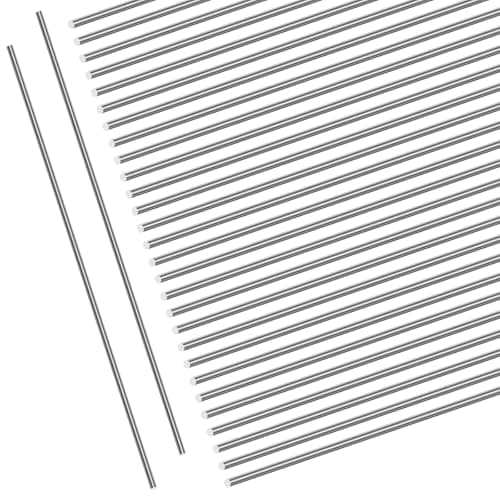 Image of Mardatt 30Pcs Stainless Steel Round Rod Set, 0.8mm x 400mm Hard Steel Straight Spring Wire Straight Music Wire for DIY Crafts Model Car Industry Metal Working