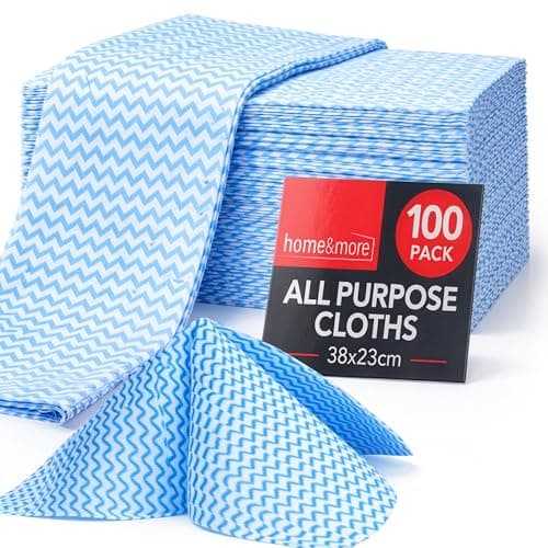 Image of SOL 100pk All Purpose Clothes, 38x23cm Disposable Cleaning J Cloths Blue, Soft, Absorbent, Gentle & Reusable for Household and Professional Cleaning, Ideal for Polishing, Dusting, Washing Dishes