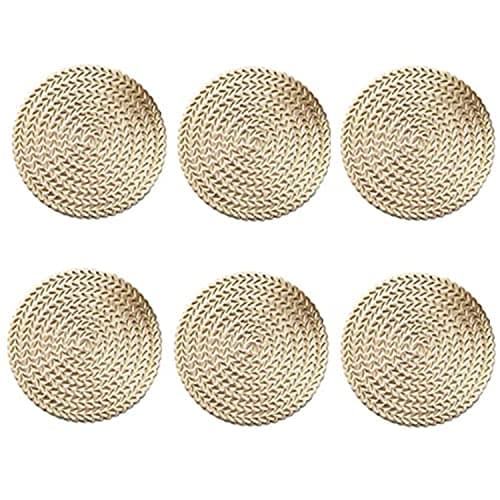 Image of LAIYOHO 6 Pack Gold Coasters 10x10cm, Round Hollowed PVC Drink Mats, Heat Resistant Table Protection for Home Kitchen Dining