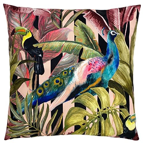 Image of furn. Toucan and Peacock Outdoor Polyester Filled Cushion, Multi, 43 x 43cm