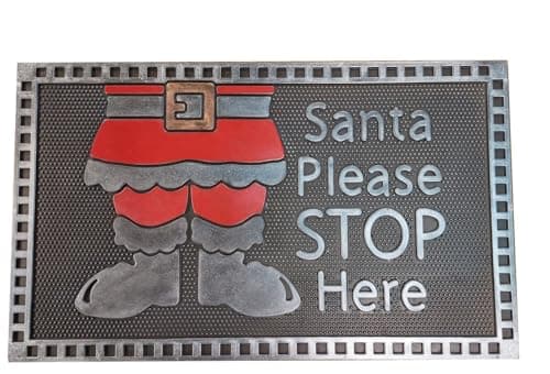 Image of Garden Store Direct Merry Christmas Door Mat - Festive Decor Designs - Coir - 3 OR Rubber Door Mat 3 Differant Styles (Rubber Santa Please Stop Here)