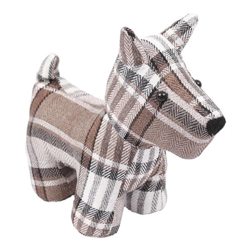 Image of Nicola Spring Bentley The Dog Door Stop - 30 x 24cm - Brown - Pack of 1 - Indoor Vintage Interior Decorative Animal Weighted Door Stopper for Home, Office Doors