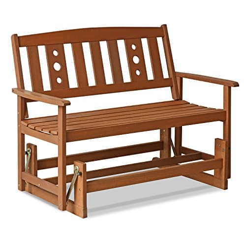 Image of Furinno TIOMAN Outdoor Glider, New Mexico Glider Chair, for Patio, Garden, Porch, Natural