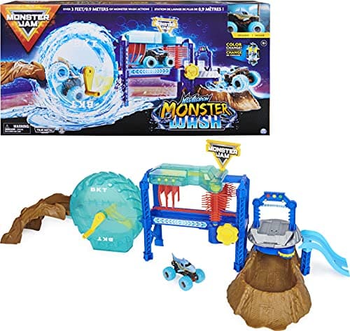 Image of Monster Jam Megalodon Monster Wash, Includes Color-Changing Megalodon Monster Truck, Interactive Water Play Kids Toys for Aged 3 and Up