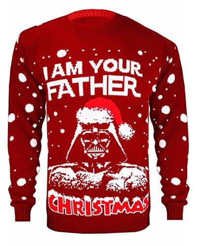 Image of New Kids Girls Boys Knitted Xmas Star Wars Vintage Darth Vader Novelty Jumper Sweater Top 3-12 Years [Red,7-8 Years]