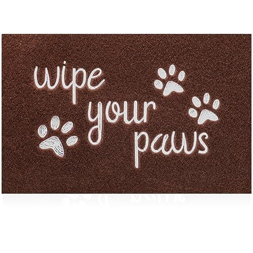 Image of HLFMVWE Welcome Door Mats for Entrance Funny Door Mat Wipe Your Paws Floor Mat, Welcome Mats for Front Door Non Slip Backing Rubber Mat for Outside Dog Doormat