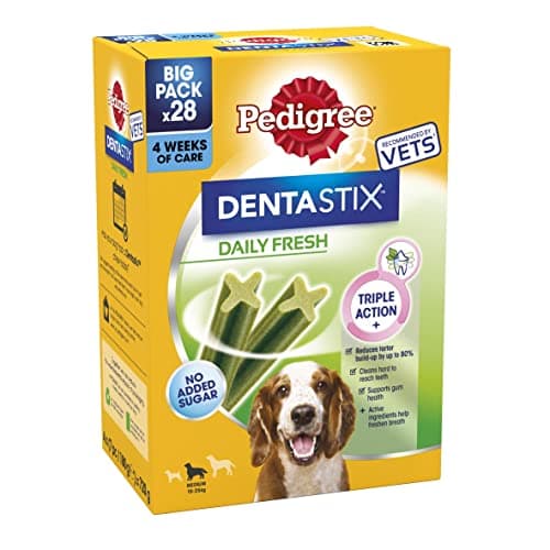 Image of PEDIGREE DENTASTIX Fresh - Dental Dog Chews - Medium Dogs 10-25kg - 4 x 28 Sticks - Megapack of Dog Dental Sticks