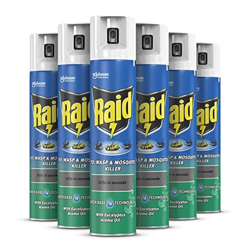 Image of Raid Fly, Wasp & Mosquito Killer with Eucalyptus Aroma Oil, Fly Killer Spray For Indoor Use, Pack of 6 (6 x 300ml)