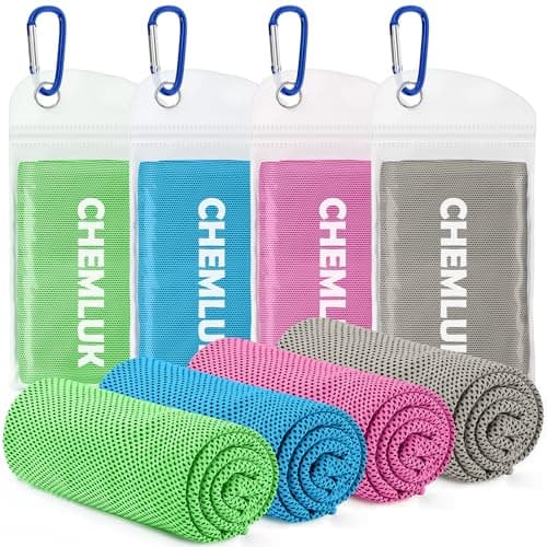 Image of CHEMLUK Cooling Towels for Hot Weather: 100x30CM Instant Cool Towel for Neck Face UPF 50 Quick Dry Microfibre Ice Sweat Towel for Gym Sports Running Hiking Workout Travel