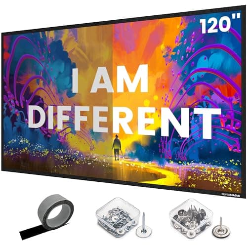 Image of High gain Projector Screen Material - for DIY Frame or Wall Mounted - 2.6X Brightness and High Contrast 30% ALR - 120 inch 16:9 White Screen - by SilverMagic