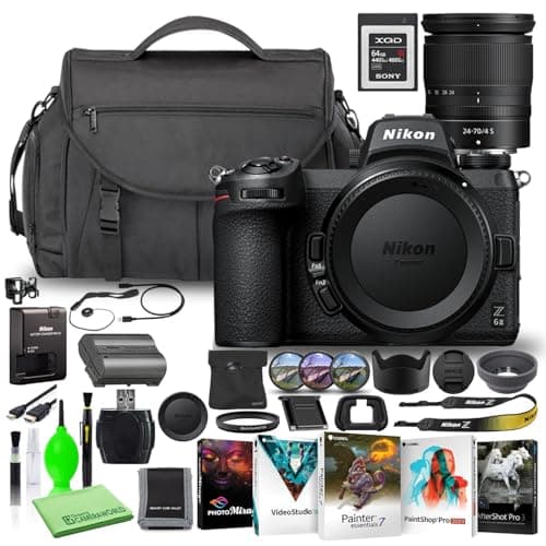 Image of Nikon Z 6II 24.5MP Mirrorless Digital Camera with 24-70mm Lens (1663) USA Model Deluxe Bundle with Sony 64GB XQD Memory Card + Nikon DSLR Camera Bag + Corel Editing Software + Filter Kit