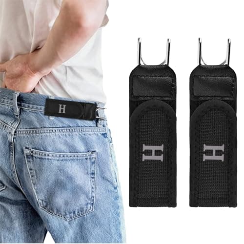 Image of ZUIMEIHQH 2PCS No Buckle Belts for Men, Elastic Work Tool Belt Buckle for Men Women, Adjustable Tactical Men's Belts for Valentine's Day Anniversary Birthday (black-logo)
