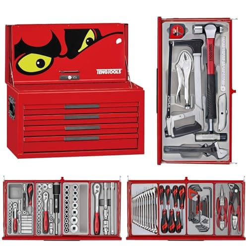 Image of Teng Tools 137 Piece PRO35 26 Inch Wide Red Starter Tool Kit - TKT26R137T