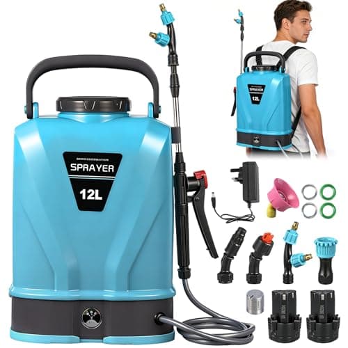 Image of Keleef 12L Electric Garden Sprayer Battery Powered, Backpack Weed Sprayer with Adjustable Shoulder Strap, Knapsack Water Sprayer with 5 Nozzles & Telescopic Wand for Plants Patio Garden Lawn Care