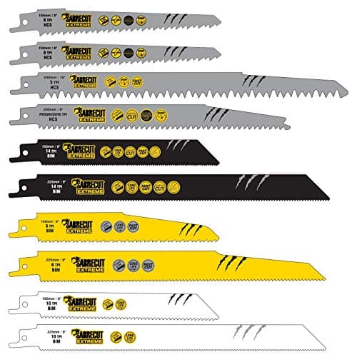 Image of 10 x SabreCut SCRSK10C Mixed S610DF S644D S922BF S922HF S1110DF S1122HF S1122BF S1531L S2345X Fast Wood and Metal Cutting Reciprocating Sabre Saw Blades