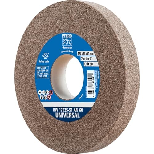 Image of PFERD 39009718 Sanding Disc 175 x 25 x 51 mm Universal Grain Size 60 Normal Corundum – Universal Sanding Disc with Integrated Reducing Sleeve (32 mm)