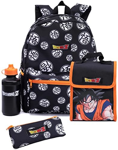 Image of Dragon Ball Z Boys Backpack | Embrace Goku's Power | Merchandise for Kids & Teens | Action Warrior Rucksack with Pencil Case & Water Bottle