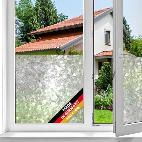 Image of d-c-fix window film privacy Splinter – 45cm x 2m – self adhesive vinyl films for glass windows with a modern geometric pattern – opaque, frosted, decorative for bathroom, home & kitchen