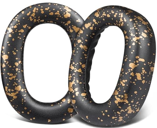 Image of SOULWIT Earpads Replacement for Jabra Evolve2 85 UC/Evolve 2 85 MS Wireless Headset (Do Not fit Elite 85H), Ear Pads Cushions with Softer Protein Leather, Noise Isolation Foam - Black Gold