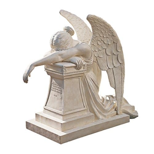Image of Design Toscano Angel of Grief Monument Religious Garden Statue, Estate, 66 cm, Polyresin, Antique Stone