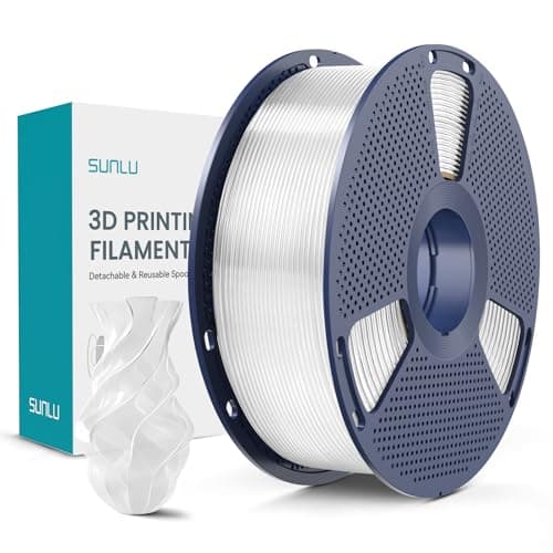 Image of SUNLU PLA+ 3D Printer Filament, PLA Plus Filament 1.75mm, Toughness Enhanced 3D Filament Compatible with 3D FDM Printers, Dimensional Accuracy +/- 0.02 mm, 1 kg Spool(2.2 LBS), PLA+ Transparent
