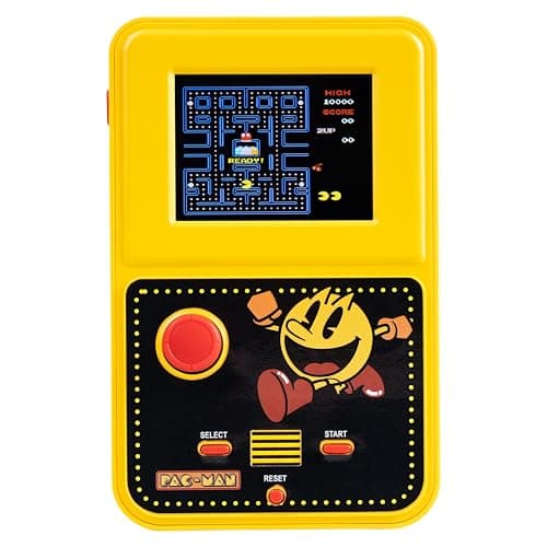 Image of Fizz Creations Pac-Man Colour Handheld Game.Full Colour 2.5" Display. Original Graphics & Sounds. Battery Operated. Retro Gaming Classic.