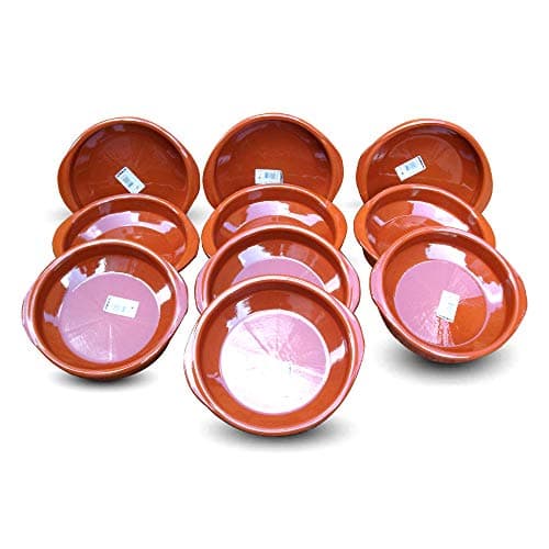Image of Set of 10 Spanish Terracotta Tapas Dishes/Cazuelas - 20cm Diameter