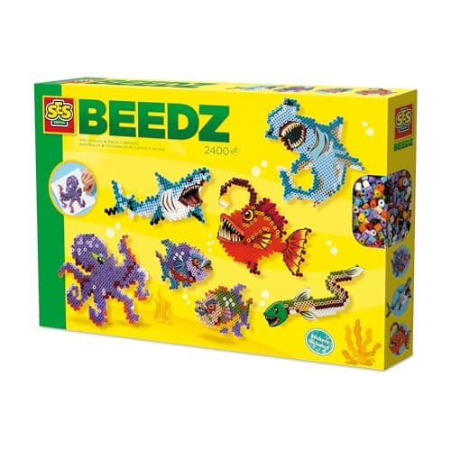 Image of SES Creative 06209 Beedz Cool Sea Creatures - Crafting - Ironing Beads - Includes Beads and Pegboard