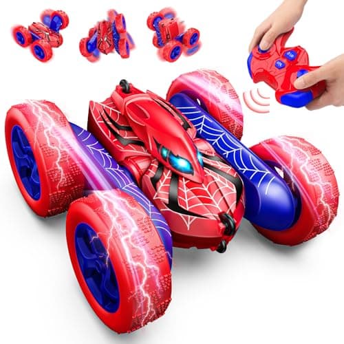 Image of Dreamlandia 360° Flips Remote Control Cars, 15KM/H+ RC Car Outdoor Garden Toys for 3-9 Year Old Boys, 4WD Kids Boys Toys Age 3-10 Birthday Presents Easter Gifts for 3-10 Year Old Boy Kid