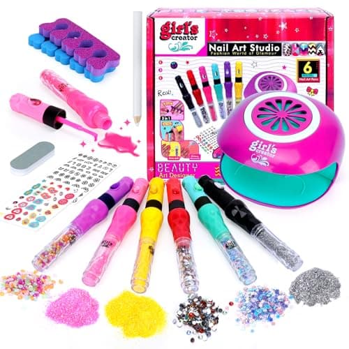 Image of Nail Art Kit for Girls: Kids Nail Polish Set for Girl Toys Ages 8-12 Birthday Presents Gift Nail Set for Girl age 10-12丨Makeup Kit for Girls 10-12 Nail Art Studio