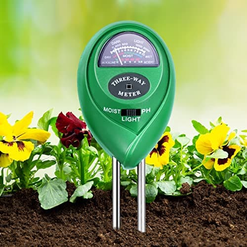 Image of flintronic 3-in-1 Soil Moisture Meter,with pH, Light and Soil Moisture Meter for Indoor and Outdoor Vegetable Garden Lawn and More (No Batteries Required)