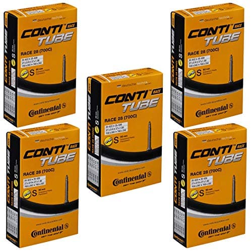 Image of Continental Race 28 700 x 20-25c Bike Inner Tubes with 60mm Presta Valve (Set of 5),Black