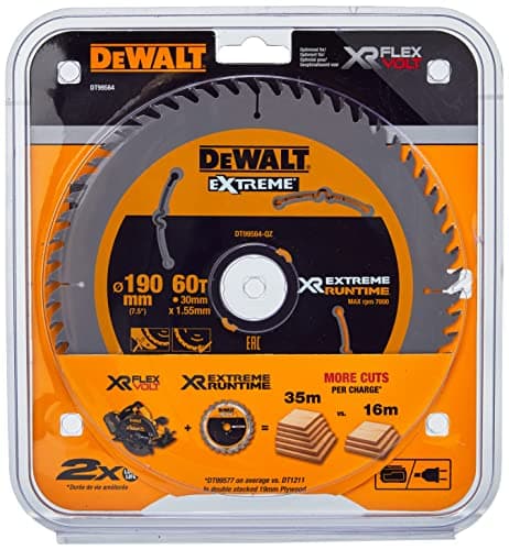 Image of Dewalt DT99564-QZ-XR Extreme RUNTIME 190mm x 30mm 60D Portable Circular Saw Blades