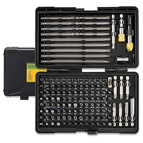 Image of BLOSTM 127 Piece Magnetic Screwdriver Bit Set - Chrome Vanadium Steel Security Bit Set, Magnetic Bit Holder, Adaptors, 1/4" Bits (Hex, Cross & More) for DIY, Computer, Auto Repairs - With Storage Case