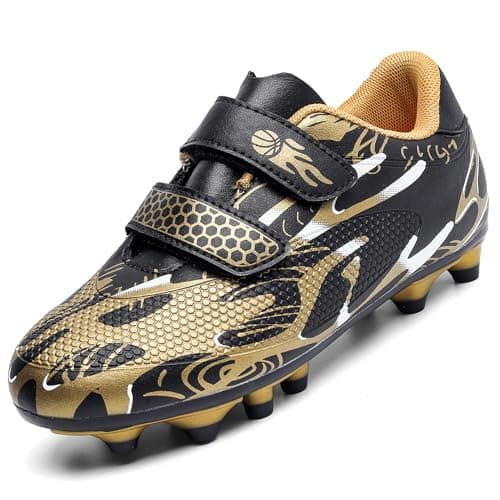 Image of Unitysow Kids Football Boots Boys Girls Astro Turf Trainers Junior Soccer Athletics Sport Training Shoes Indoor Outdoor Football Shoes Unisex,Yellow,11 UK Child