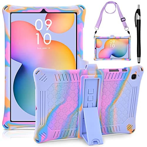 Image of KATUMO Silicone Case for Samsung Galaxy Tab S6 Lite 10.4 inch 2024 2022 2020 Tablet (SM-P620N / P625N / P610/P613/P615/P619) Soft Rubber Cover with Stylus Pen Shoulder Strap S6 Lite Case