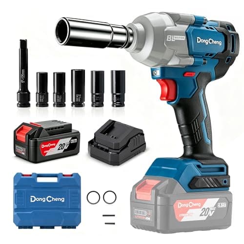 Image of Dong Cheng 20V Brushless Impact Wrench, 910N.m(670ft-lbs) 1/2 inch 4-Speed Cordless Torque Gun with Storage Box, Easily Removes Bolts on Cars, Trucks, and Tractors, Includes 4.0Ah Battery & Charger