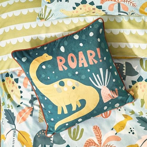 Image of furn. little Roar Velvet Piped Cushion Cover, Teal