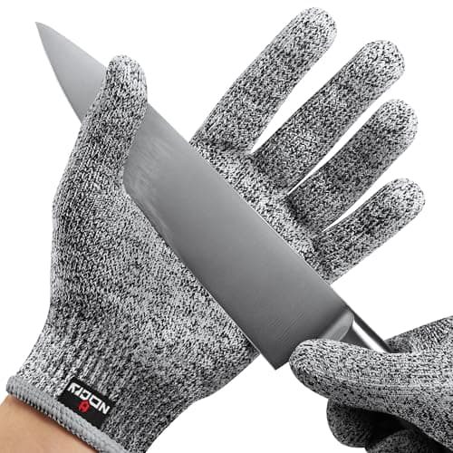 Image of NoCry Premium Cut Resistant Gloves Food Grade — Level 5 Protection; Ambidextrous; Machine Washable; Superior Comfort and Dexterity; Lightweight Protective Gloves; Complimentary eBook