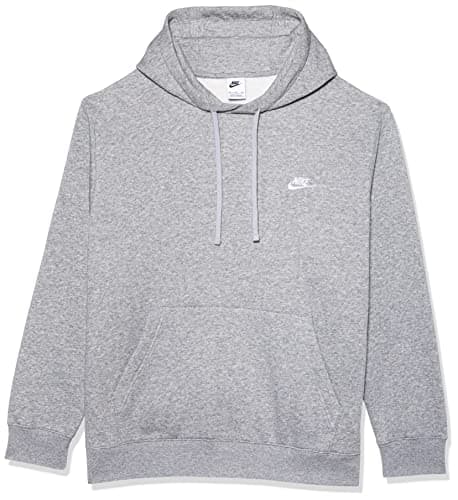 Image of Nike M Nsw Club Hoodie PO BB Sweatshirt - Dark Grey Heather/Matte Silver/(White), x-Large-T