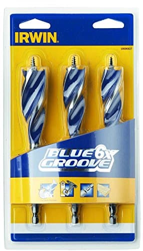 Image of Irwin 10506627 6X Blue Groove Wood Drill Bit, 3 Pieces