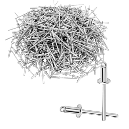 Image of Wavanta 100 Pieces Aluminum Blind Rivets 4.8 x 10mm, Dome Head Aluminum Pop Rivets with Open End for Metal, Storage Box, Furniture, Marine Use