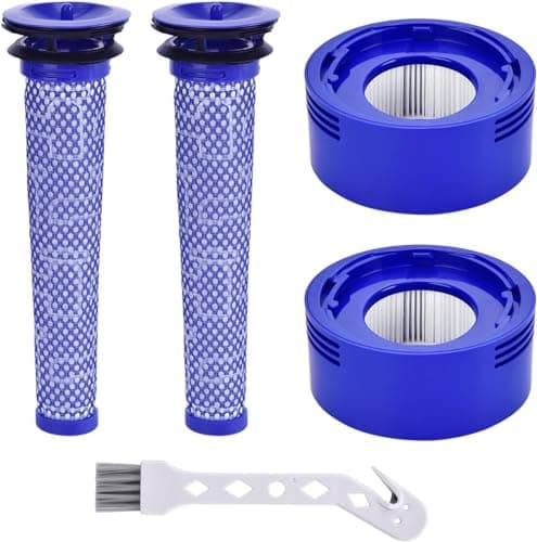 Image of Filter Replacement for Dyson V7 V8 SV10 Animal Absolute Motorhead Cordless Vacuum Cleaner, 2 Post Motor Filters & 2 Pre HEPA Filter Replacements, Compare to Part # DY-96566101 & DY-96747801