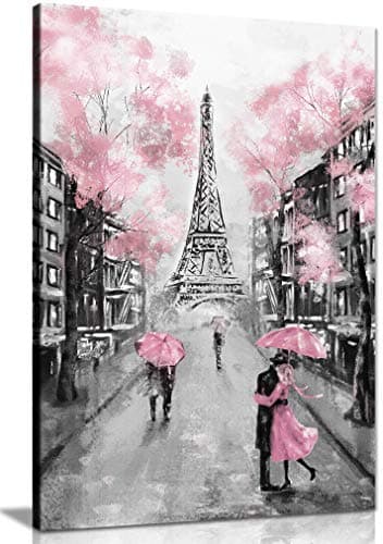Image of Panther Print, Canvas Wall Art, Framed Prints for Living Room and Bedroom, Pink, Black & White Paris Pictures for Wall, Print for Special Occasions (18x12 Inch)